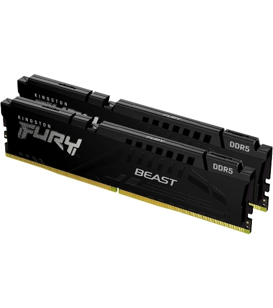 Оперативная память Kingston Fury Beast, DDR5, 32Gb (2x16Gb), 6000MHz, CL36, DIMM, с радиатором, черный