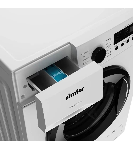 Стиральная машина Simfer WWC701 белый, загрузка фронтальная 7 кг, 1200 об/мин, класс A+++