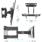 Кронштейн для телевизора Arm Media PT-16 NEW черный, 22'-65' макс. 40 кг, настенный, поворотно-выдвижной и наклонный, фото3