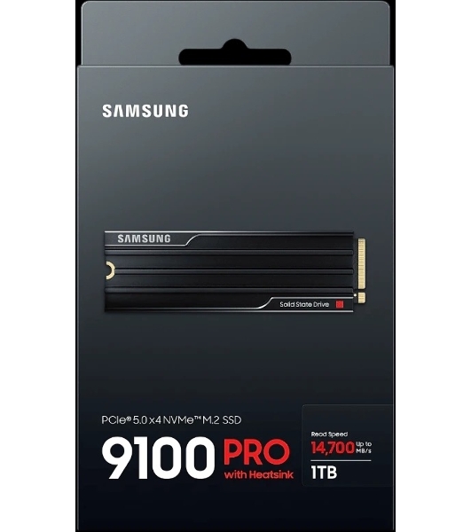 Накопитель SSD 1Tb Samsung 9100 PRO, M.2, PCI-E 5.0 x4, TLC 3D NAND R/W - 14800/13400 Mb/s с радиатором