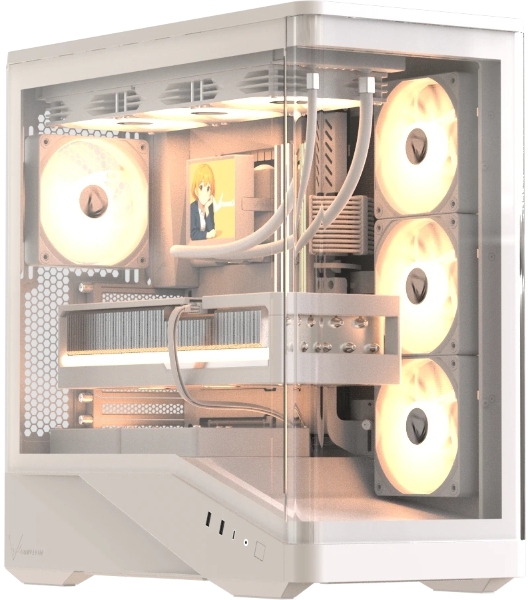 Компьютерный корпус Formula V Line Crystal U9 PA White, ATX, TYPE-C*1, USB3.0*2, Curved Glass, SIDE 3x PERFORMANCE ARGB, REAR 1x PERFORMANCE ARGB