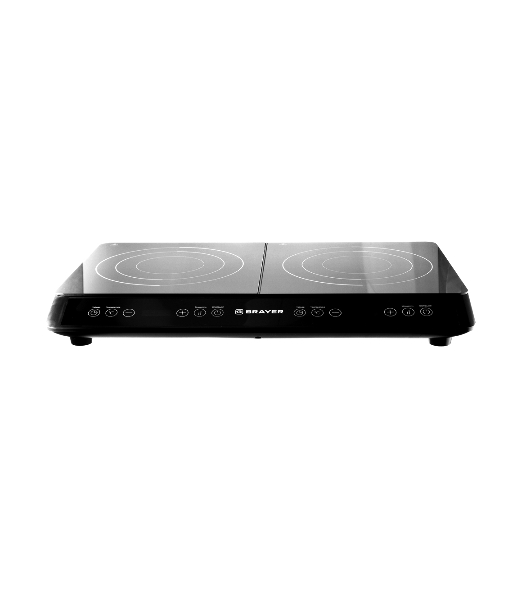 Плита настольная электрическая BRAYER BR2803 черный, 3.4 кВт, индукция, конфорки - 2, стеклокерамика, сенсор