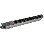 Блок силовых розеток Cabeus, Shuko х 8, вход IEC 320 C14, для шкафов, шнур 2 м, 50х490х50 мм (ВхШхГ), 10А, выключатель, черный, фото6