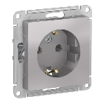 Механизм розетки 1-м СП AtlasDesign с заземл. 16А алюм. SchE ATN000343, фото4