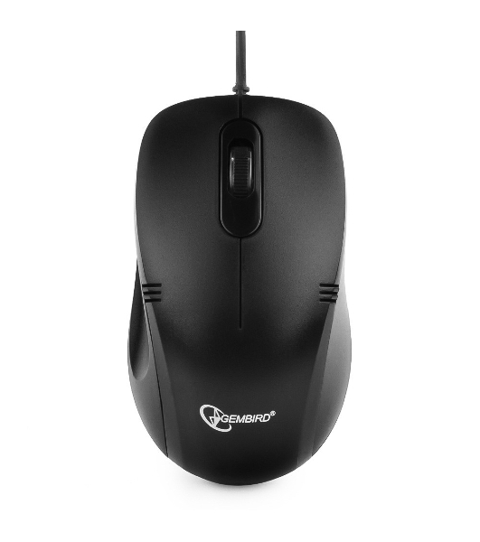 Мышь проводная Gembird MOP-110 черный, 1000 dpi, USB, кнопки - 3
