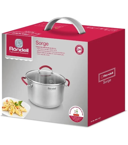 Кастрюля Rondell Sorge RDS-1221 с/кр 24 см 5,1 л