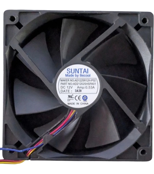 Вентилятор для корпуса Procase AD212025HSPA01 120х25мм Suntai-BeCool (TW), PWM 4pin, 2800 rpm, 0.26A, 122.3CFM, 5.03mm-H2O, 47dB