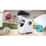 Мясорубка электрическая Bosch MFWS609W белый/черный, 2100 Вт, 3.5 кг/мин, реверс, насадки - 4, фото10
