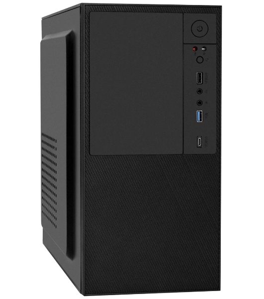 Компьютерный корпус Minitower ExeGate BAA-308UC-UNS450 (mATX, БП UNS450 с вент. 12см, 1хUSB/1хUSB 3.0/1хTypeC, HD Audio, черный)