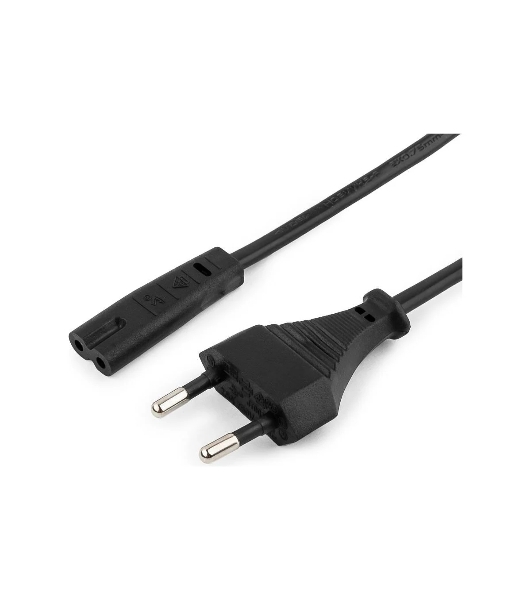 Шнур PowerCube ШВВП-АП 2*0,75 S52C7-250-2,5-1,8, черный, 1,8 м, S52 - C7, 2-pin
