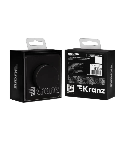 Светорегулятор Kranz KR-78-0732-3 ROUND (диммер) 300Вт с/у оникс