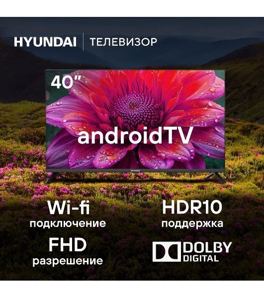 Телевизор Hyundai 40' H-LED40BS5002 черный LED FHD 60Hz Smart TV