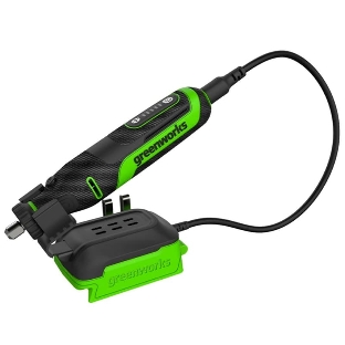 Прямошлифовальная машина (гравер) аккумуляторный GreenWorks G24RT, 24V, бесщеточный, с принадлежностями 52 шт., без АКБ и ЗУ (3200807)