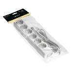 Удлинитель ExeGate ECE-6-3W (EX285833RUS), белый, 3 м, евровилка с заземлением, 6 евророзеток с заземлением, 2200 Вт, фото2
