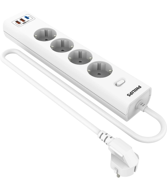 Сетевой фильтр Philips CHP8246WA/51 2м, 4 розетки, белый