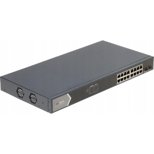 Коммутатор Hikvision DS-3E1518P-SI, 16×1 Гбит/с PoE + 2×1 Гбит/с SFP, управляемый