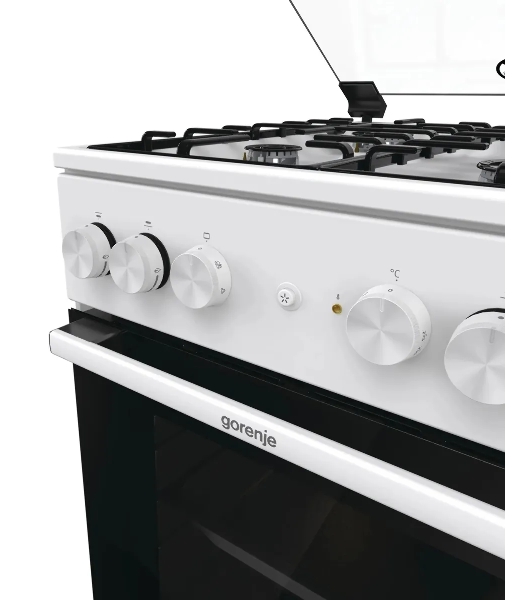 Плита комбинированная Gorenje GK5A21WH белый, конфорок 4 газовых, духовка 68 л, 50 см x 85 см x 59.4 см