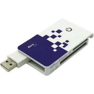 Карт-ридер внешний AeroCool AT-955A/белый-синий/Micro SD/Micro SDHC/Micro SDXC/SD/SDHC/SDXC/MS/MS Duo/MS Micro (M2)/USB 2.0 Type-A/пластик