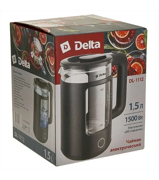 Чайник электрический Delta DL-1112 черный