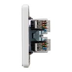 Розетка Kranz ROUND компьютерная двойная RJ45+RJ45 кат6 с/у перламутр, фото2