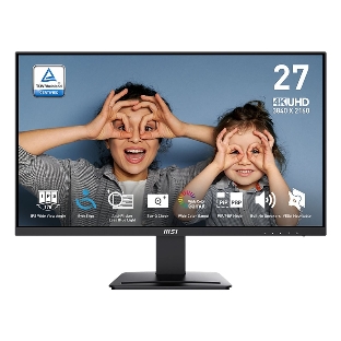 Монитор 27' MSI PRO MP273U IPS 3840x2160, 60 Гц, 4 мс, 16:9, 300 кд/м2, 2xHDMI, 1xDP, 1x3.5 мм, черный