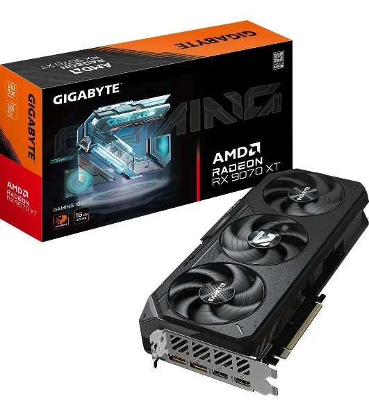 Видеокарта Gigabyte PCI-E 5.0 GV-R9070XTGAMING-16GD AMD Radeon RX 9070XT 16Gb 256bit GDDR6 2400/20000 HDMIx2 DPx2 HDCP Ret