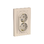 Розетка 2-м AtlasDesign с заземл. 16А в сборе беж. SchE ATN000224, фото4