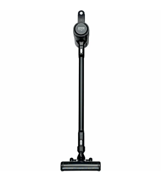 Пылесос вертикальный Gorenje SVC216FMLBKII черный, питание от аккумулятора, 25 Вт, уборка сухая, пылесборник 0.5 л, работа от АКБ max - 45 мин