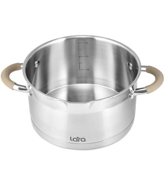 Кастрюля LARA LR02-342 Берлин 3,1 л 20x11 см нержавеющая сталь, с крышкой