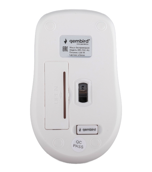 Комплект клавиатура+мышь Gembird KBS-7001-RU беспроводной, USB, 1600 DPI, белый