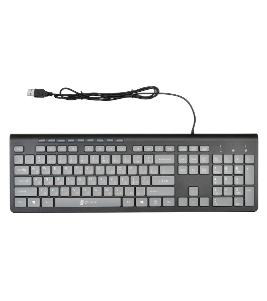 Клавиатура Oklick 480M проводная, USB, черный/серый