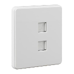 Розетка Kranz ROUND компьютерная двойная RJ45+RJ45 кат6 с/у перламутр, фото3
