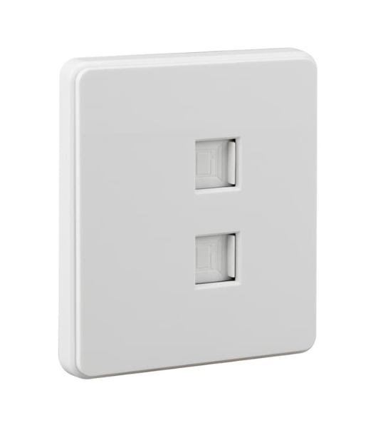 Розетка Kranz ROUND компьютерная двойная RJ45+RJ45 кат6 с/у перламутр