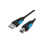 Кабель Vention USB 2.0 AM/BM - 3 м. черный VAS-A16-B300, фото 1