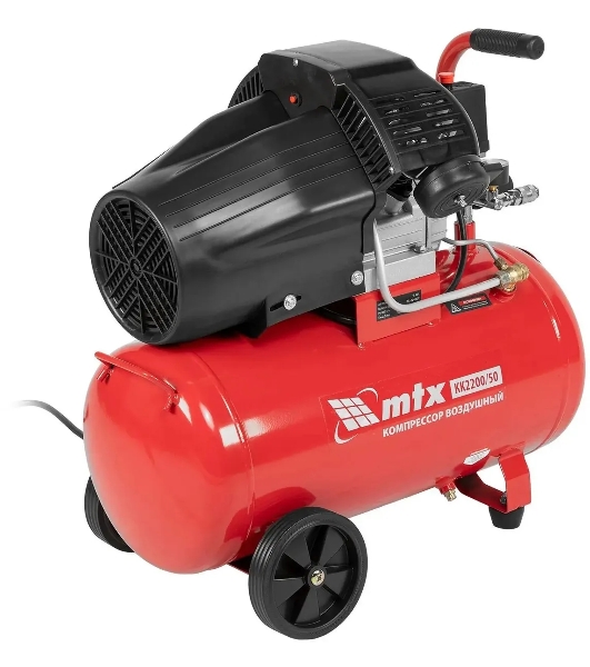 Компрессор воздушный MTX КК-2200/50, 2,2 кВт, 350 л/мин, 50 л, прямой привод, масляный