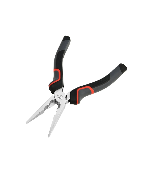 Удлиненные плоскогубцы Deli DL0103 160 мм, Cr-V, эксцентриковый шарнир, антикоррозийное покрытие, трехкомпонентная прорезиненная рукоять