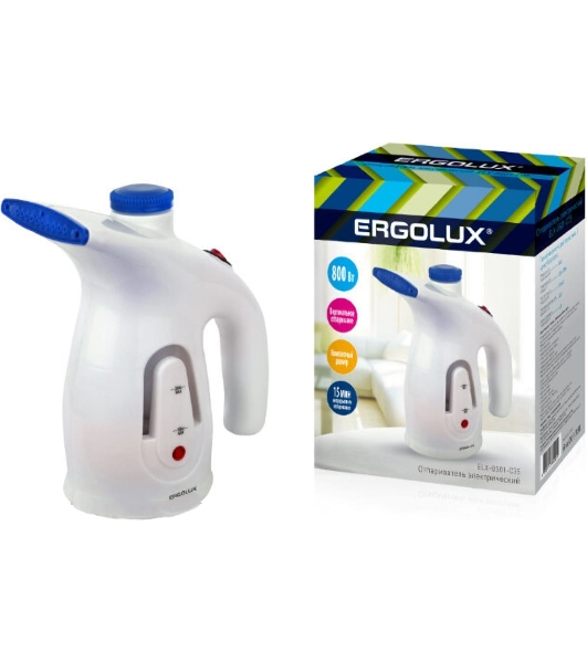 Отпариватель Ergolux ELX-GS01-С35 белый/синий, 800 Вт, 98 г/мин, 200 мл