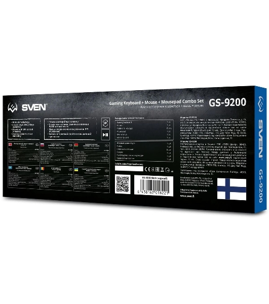 Комплект клавиатура + мышь SVEN GS-9200 игровые клавиатура, мышь и коврик