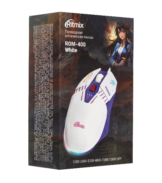 Мышь проводная Ritmix ROM-400 White