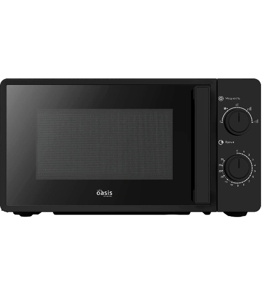Микроволновая печь OASIS MW-70RB черный, 20 л, 700 Вт, переключатели — поворотный механизм