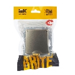 Розетка 1-местная BRITE IEK РСбш10-3-БрШ (BR-R16-16-K37) с заземлением, с защитными шторками и крышкой, 16А, IP20, шампань, фото3