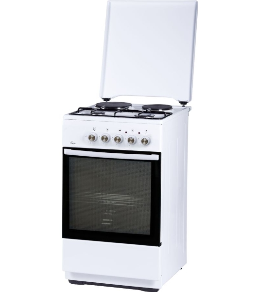Плита Комбинированная Flama L FK 2212 W белый (металлическая крышка) реш.сталь
