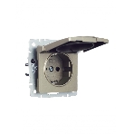 Розетка 1-местная BRITE IEK РСбш10-3-БрШ (BR-R16-16-K37) с заземлением, с защитными шторками и крышкой, 16А, IP20, шампань, фото4