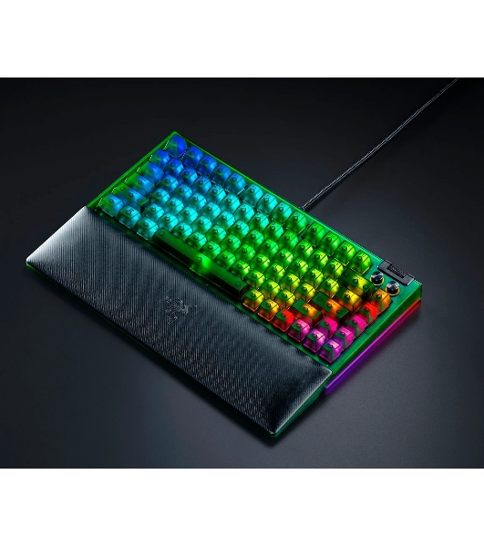 Клавиатура Razer BlackWidow V4 75% Orange Switch Phantom Green Edition проводная, USB Type-A, зелёный