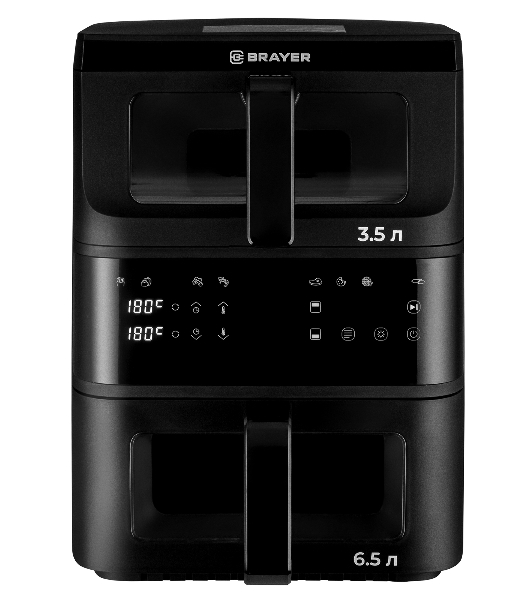 Аэрогриль Brayer 2048BR черный, 2500 Вт, 10 л, сенсор, 10 программ