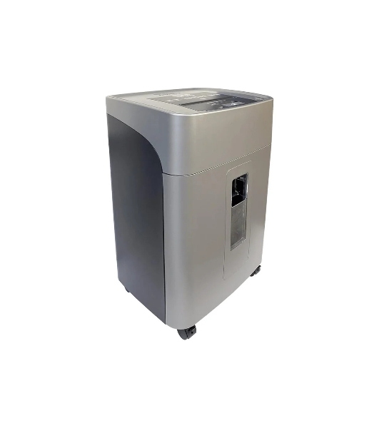 Шредер Office Kit SA375 серый/черный с автоподачей (секр.P-4) фрагменты 375лист. 42лтр. скрепки скобы пл.карты CD