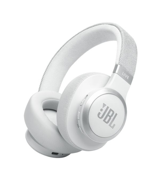 Беспроводные/проводные наушники JBL Live 770NC белый, полноразмерные, Bluetooth + проводной, адаптивное шумоподавление