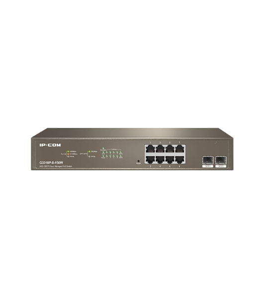 Коммутатор IP-COM G3310P-8-150W PoE с облачным управлением 8GE+2SFP