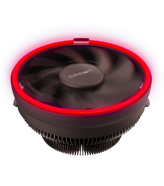 Кулер для процессора Crown CM-1150PWM RED v2 черный, 105 мм, алюминий, 1800 об/мин, 26.3 дБ, 4 pin, 115 Вт, 70 мм