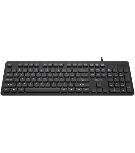 Клавиатура Philips SPK6264 проводная, USB Type-A, чёрный